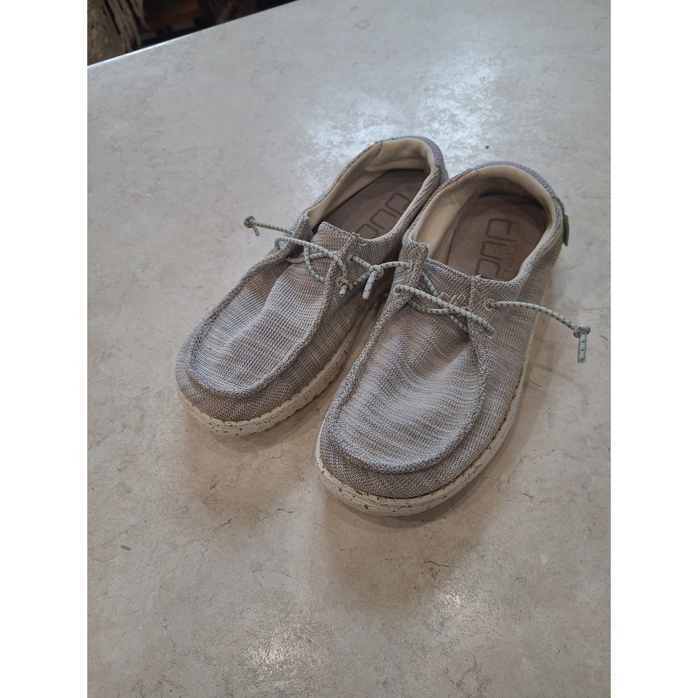 Hey Dude‎ Wally Grey Mesh Women SZ 5 or Youth SZ 4. Comfort Shoe casual loafer